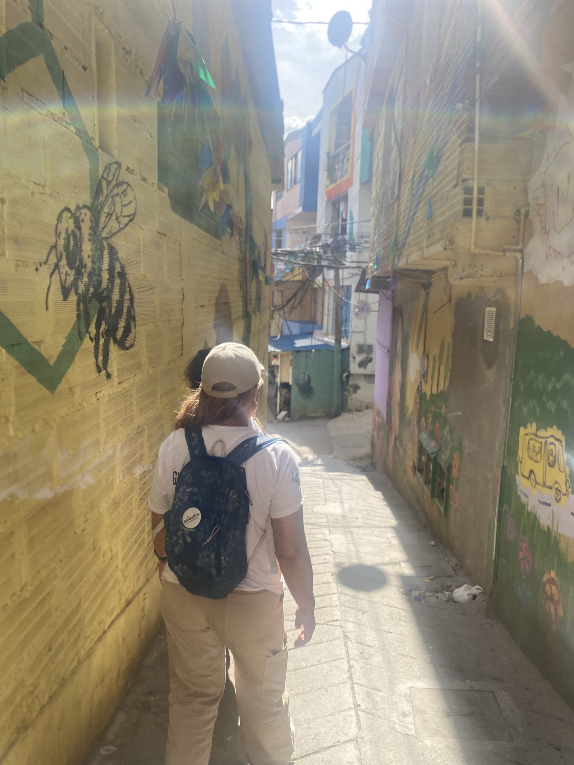 Community tourism Medellin Mary walking