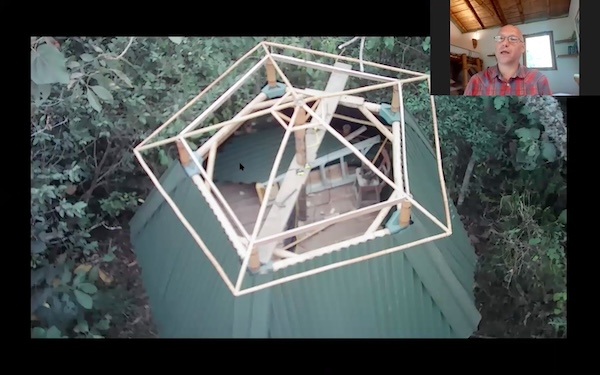 An green eco construction house from the top