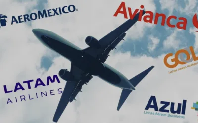 Picture of a plane and company icons