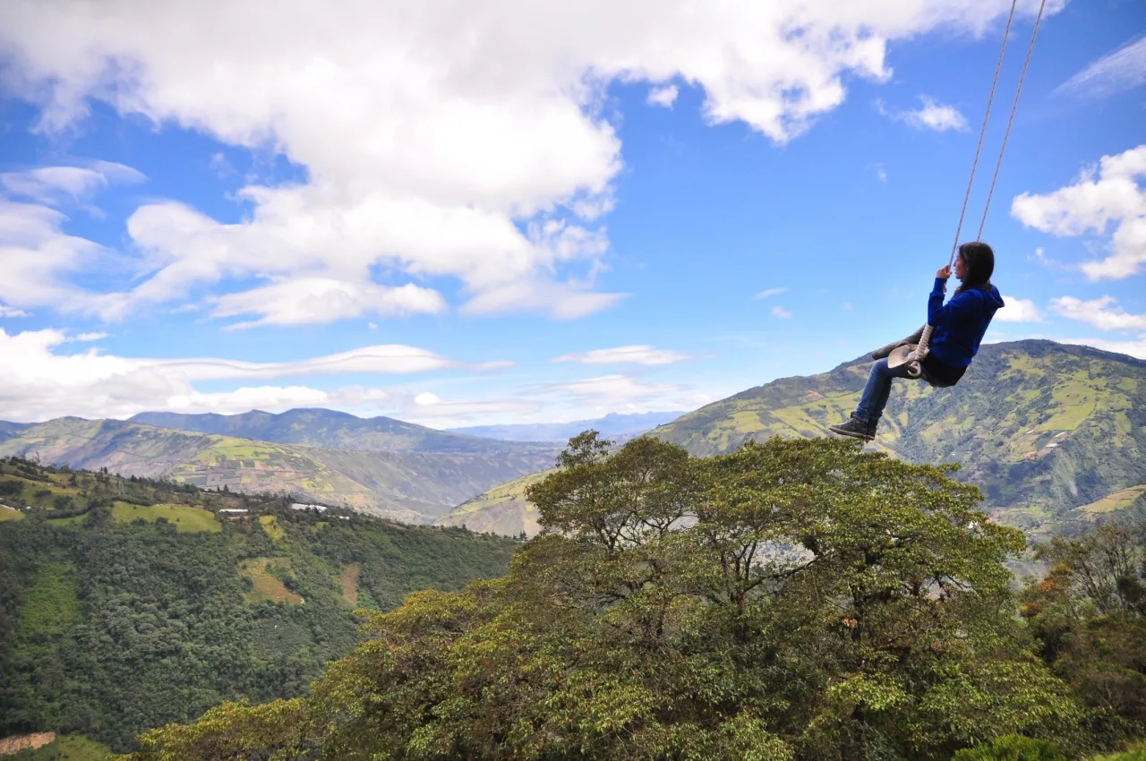 STEM Trip Ecuador Student on a Swing