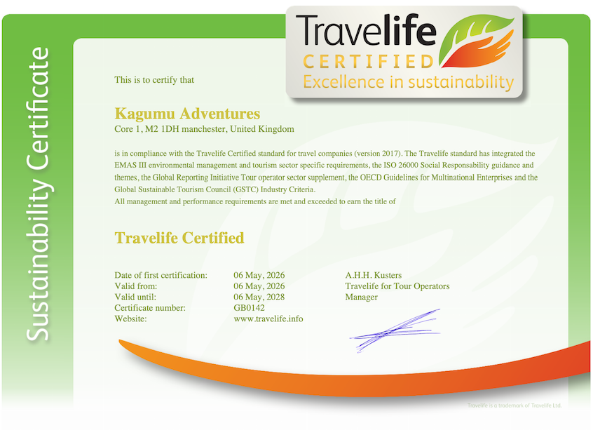 Sustainable policy Kagumu Travelife